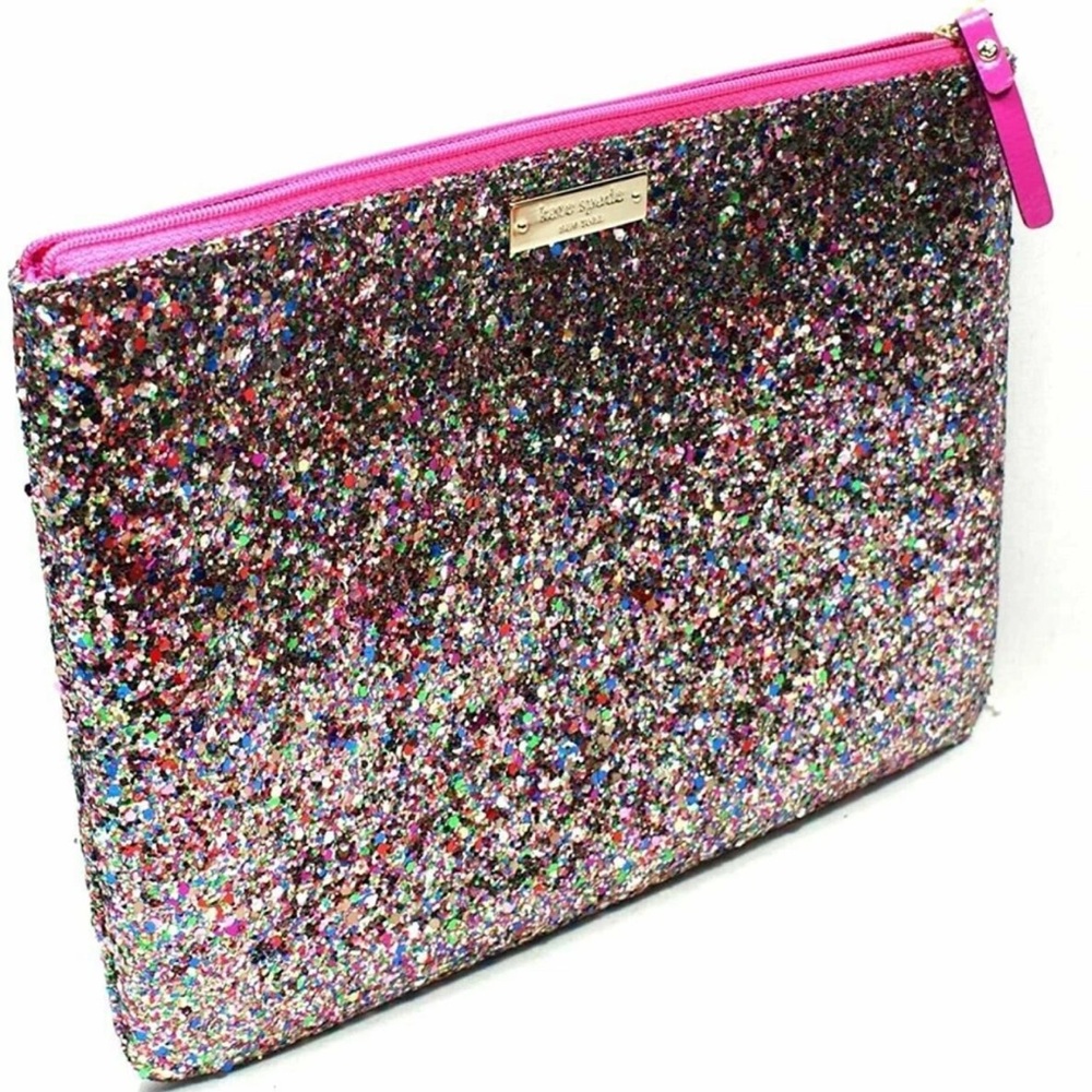 Kate Spade New York multi glitter Gia Pouch Clutch